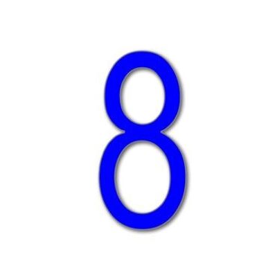 House Number Arial 8 - blue - 15cm / 5.9'' / 150mm