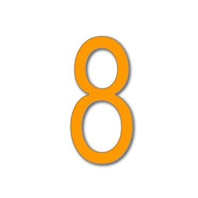 House Number Arial 8 - orange - 15cm / 5.9'' / 150mm