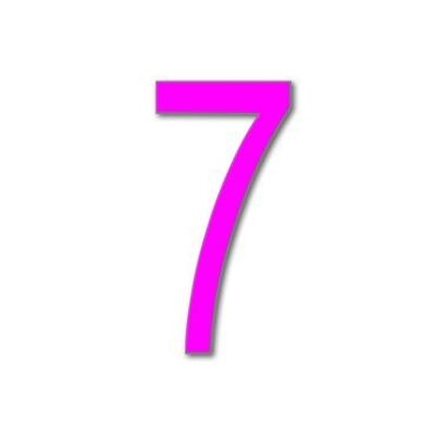 House Number Arial 7 - pink - 20cm / 7.9'' / 200mm