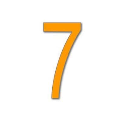 House Number Arial 7 - orange - 20cm / 7.9'' / 200mm