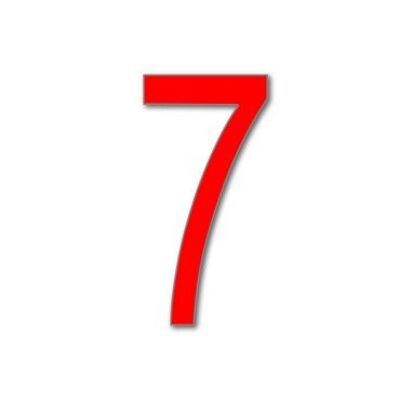 House Number Arial 7 - red - 25cm / 9.8'' / 250mm