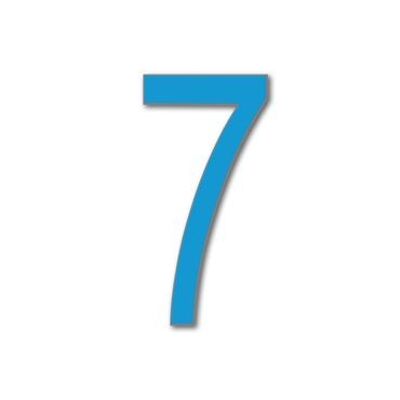 House Number Arial 7 - light blue - 25cm / 9.8'' / 250mm