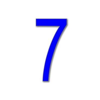 House Number Arial 7 - blue - 15cm / 5.9'' / 150mm