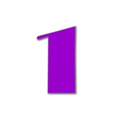 House Number Broadway 1 - purple - 20cm / 7.9'' / 200mm