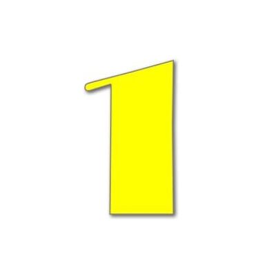 House Number Broadway 1 - yellow - 25cm / 9.8'' / 250mm