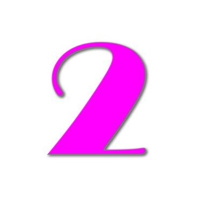House Number Broadway 2 - pink - 15cm / 5.9'' / 150mm