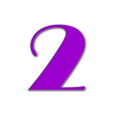 House Number Broadway 2 - purple - 15cm / 5.9'' / 150mm