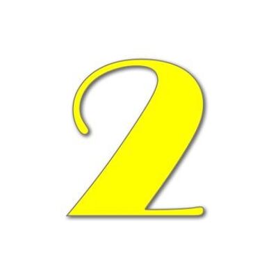 House Number Broadway 2 - yellow - 15cm / 5.9'' / 150mm