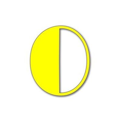 House Number Broadway 0 - yellow - 15cm / 5.9'' / 150mm