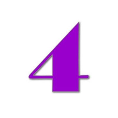 House Number Broadway 4 - purple - 15cm / 5.9'' / 150mm