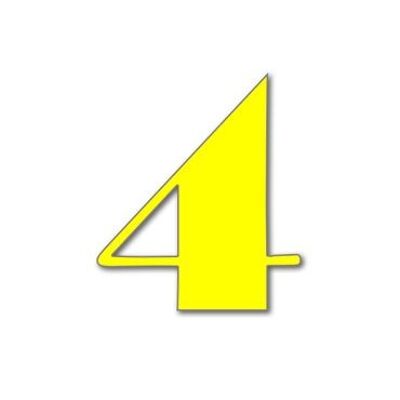 House Number Broadway 4 - yellow - 15cm / 5.9'' / 150mm