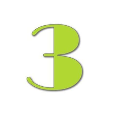 House Number Broadway 3 - lime green - 15cm / 5.9'' / 150mm