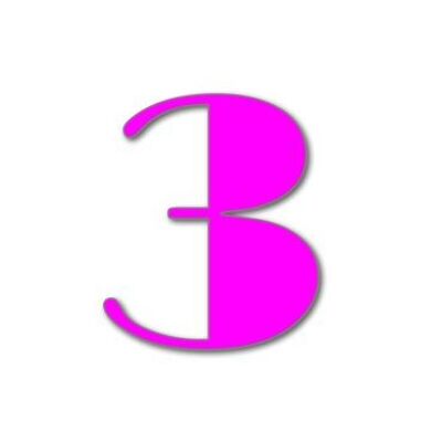 House Number Broadway 3 - pink - 15cm / 5.9'' / 150mm