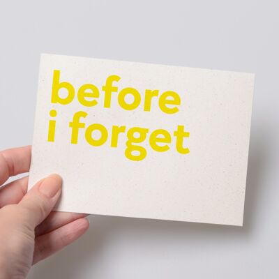 before i forget postcard