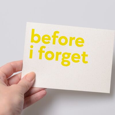 before i forget postcard