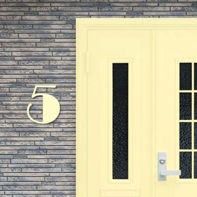 House Number Broadway 5 - ivory - 15cm / 5.9'' / 150mm