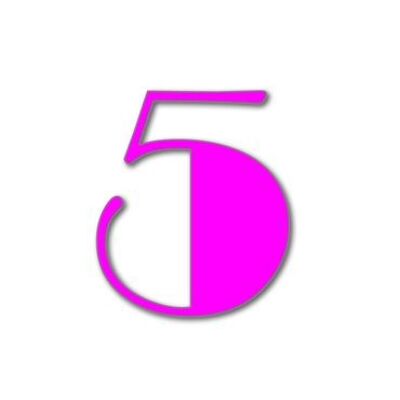 House Number Broadway 5 - pink - 15cm / 5.9'' / 150mm