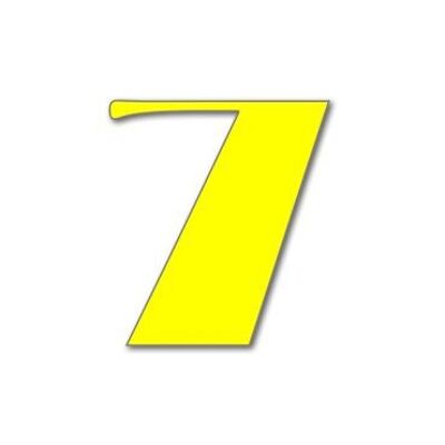 House Number Broadway 7 - yellow - 15cm / 5.9'' / 150mm