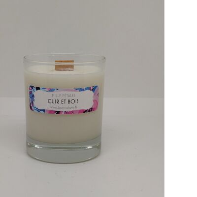 Artisanal soy wax candle with “Balade en Foret” scent without lid