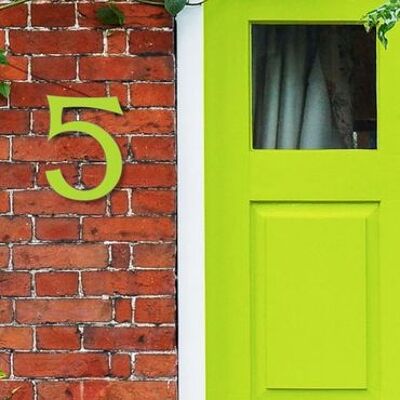 House Number Celtic 5 - lime green - 15cm / 5.9'' / 150mm