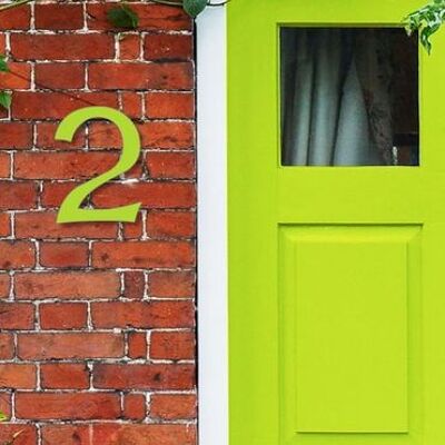 House Number Celtic 2 - lime green - 15cm / 5.9'' / 150mm