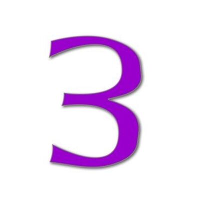 House Number Celtic 3 - purple - 15cm / 5.9'' / 150mm