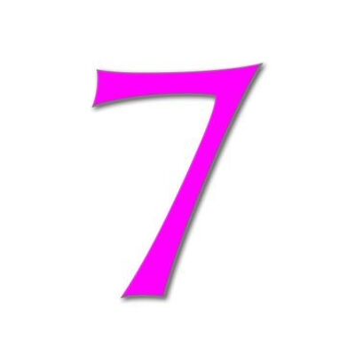 House Number Celtic 7 - pink - 15cm / 5.9'' / 150mm