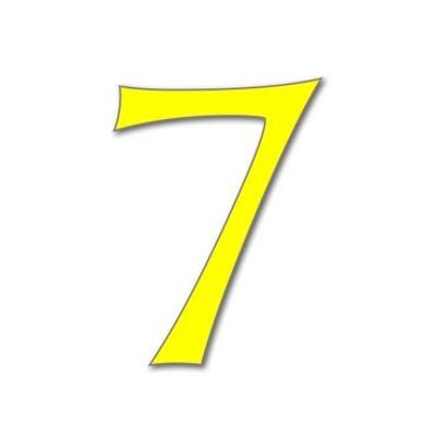 House Number Celtic 7 - yellow - 15cm / 5.9'' / 150mm