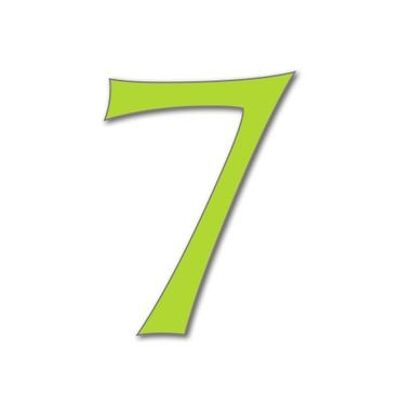 House Number Celtic 7 - lime green - 25cm / 9.8'' / 250mm