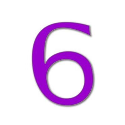 House Number Celtic 6 - purple - 20cm / 7.9'' / 200mm