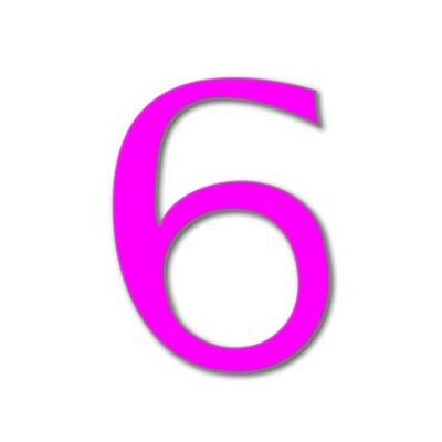 House Number Celtic 6 - pink - 25cm / 9.8'' / 250mm