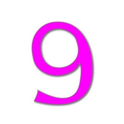 House Number Celtic 9 - pink - 15cm / 5.9'' / 150mm