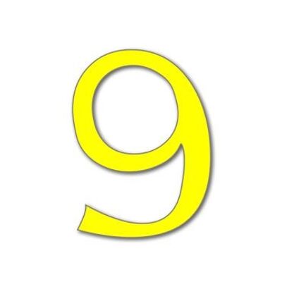House Number Celtic 9 - yellow - 15cm / 5.9'' / 150mm