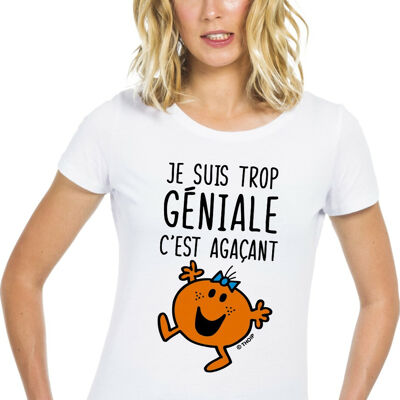 Tshirt blanc je suis trop géniale c'est agaçant