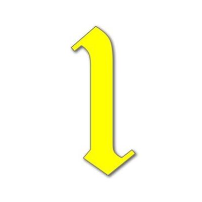 House Number Old English 1 - yellow - 20cm / 7.9'' / 200mm