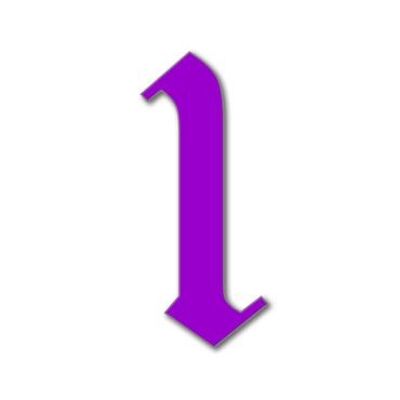 House Number Old English 1 - purple - 20cm / 7.9'' / 200mm