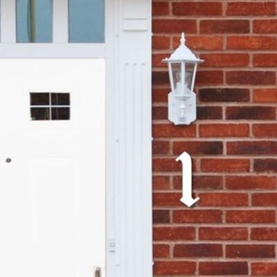House Number Old English 1 - white - 15cm / 5.9'' / 150mm