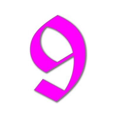 House Number Old English 9 - pink - 15cm / 5.9'' / 150mm