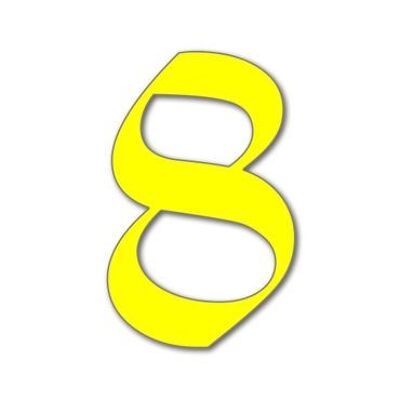 House Number Old English 8 - yellow - 15cm / 5.9'' / 150mm