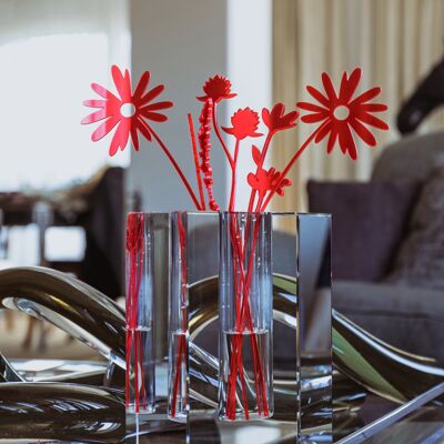 Flower Arrangement - Neon Red (Translucent)