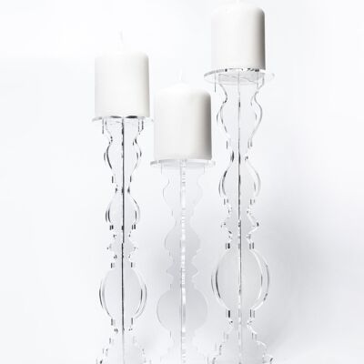Single Candle Holder - Large - Clear