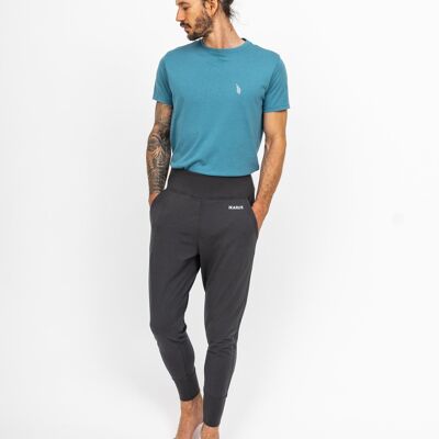 Conjunto de yoga gris y azul Aegis Classic | Pantalón y camiseta IKARUS