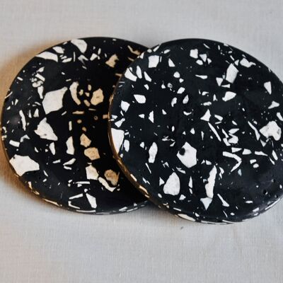 SMALL MIDNIGHT COASTERS | CIRCLE | SET OF 2 OR 4 - Set of 2