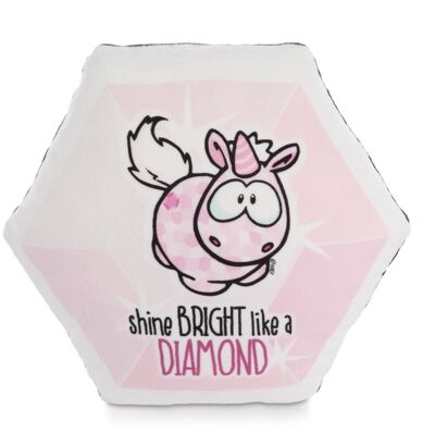 Cushion diamond-shaped unicorn Pink Diamond 30x25cm