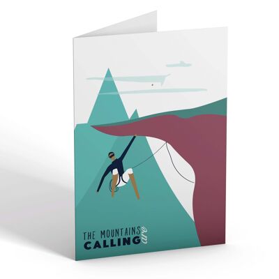 The Mountains are Calling "Rock Climbing" Greetings Card