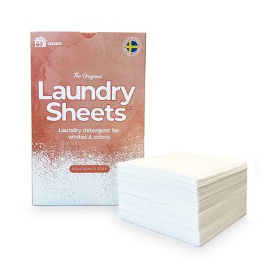 Laundry Sheets - Laundry Detergent Sheets Fragrance Free (60 Loads/Washes)