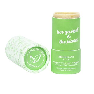 100% natural solid deodorant with Matcha + Lime + Patchouli