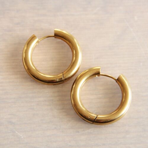 Stainless steel creoles 20mm "basic" – gold