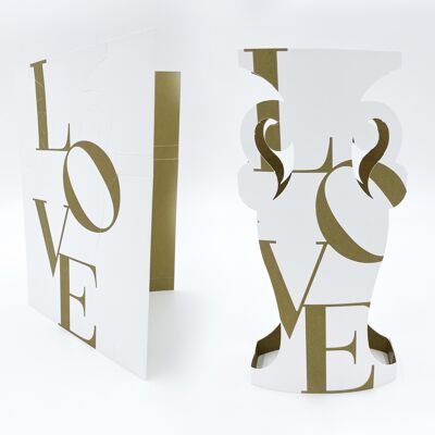 10 Cards Paper Vase "LOVE" & 10 envelopes