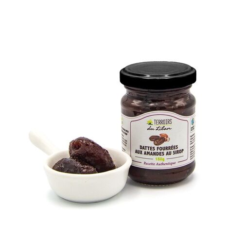 Terroirs du Liban - Dattes Fourrées aux Amandes au Sirop - 180 g - Fruits au sirop -Artisanal et Naturel